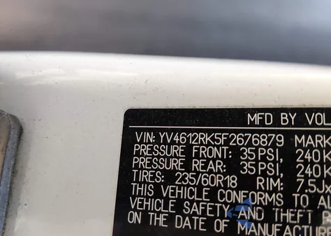 2015 Volvo Xc60 T5/T5 Premier from USA, damaged, VIN YV4612RK5F2676879